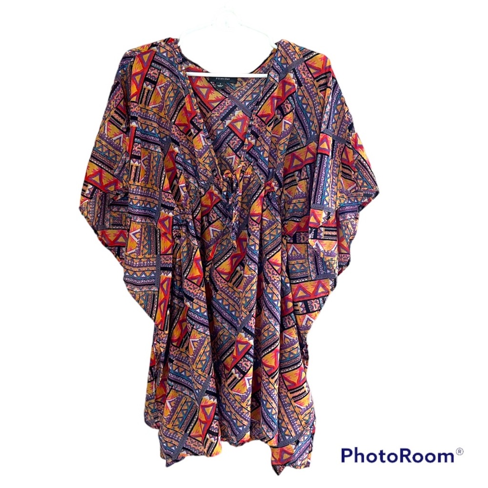 Swimsuit Cover up : yellow Multicolor Geometric Boho. Primark brand